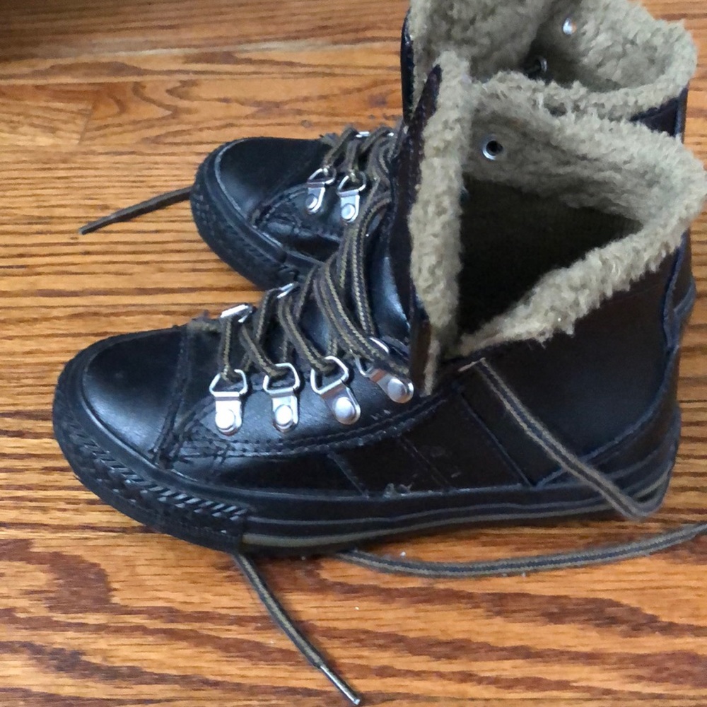 Black leather converse boots - Picture 5 of 7